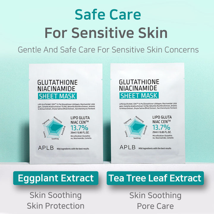 GLUTATHIONE NIACINAMIDE SHEET MASK SET (25ml*10pcs)
