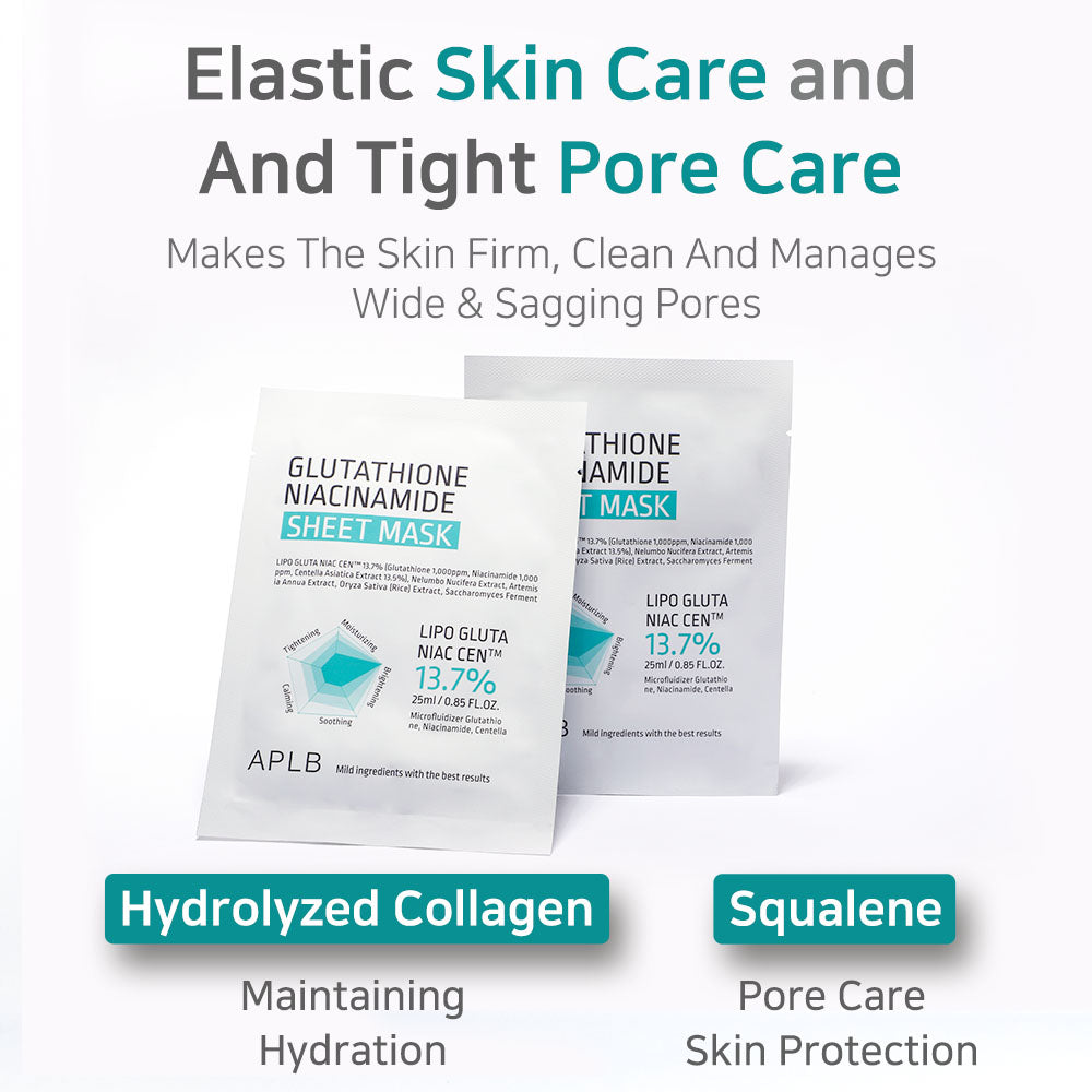 GLUTATHIONE NIACINAMIDE SHEET MASK SET (25ml*10pcs)