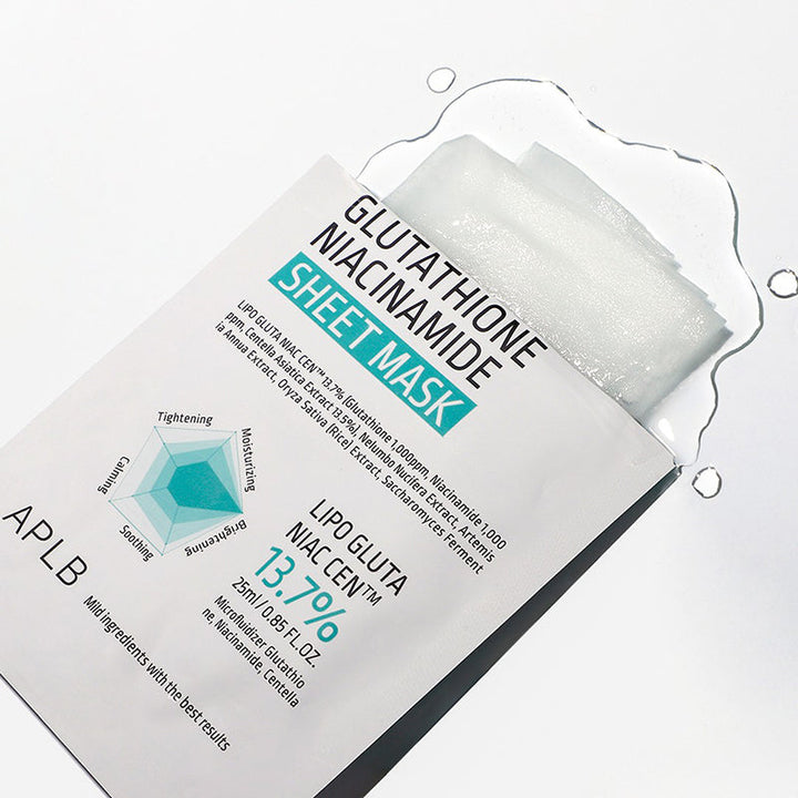 GLUTATHIONE NIACINAMIDE SHEET MASK SET (25ml*10pcs)
