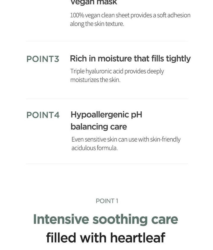 HEARTLEAF 80 MOISTURE  SOOTHING AMPOULE MASK 27ml