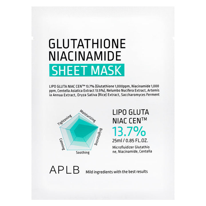 GLUTATHIONE NIACINAMIDE SHEET MASK SET (25ml*10pcs)